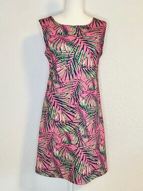 Top It Off Tropical Sleeveless Sheath Dress, Size S